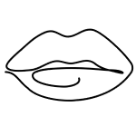 Czarny szkic ust - mały