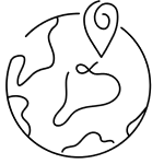 czarny szkic globu ziemi jako symbol stron www - mały