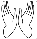 Ikona Szkic dwóch dłoni wzniesionych w modlitwie małe 150x150