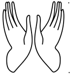 Ikona Szkic dwóch dłoni wzniesionych w modlitwie małe 150x150